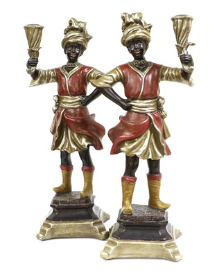 Lot 429 - A Pair of Venetian Silvered and Painted...