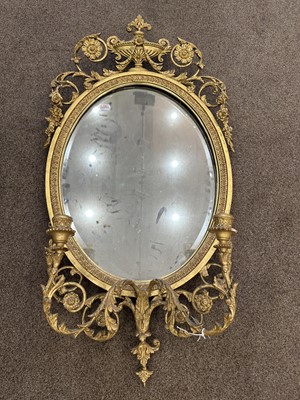 Lot 906 - A Victorian Gilt and Gesso Girandole Mirror,...