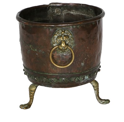 Lot 1418 - A 19th Century Copper and Brass Coal Bucket,...