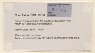 Lot 602 - Brian Irving (1931-2013) "Sheep by a waterfall...