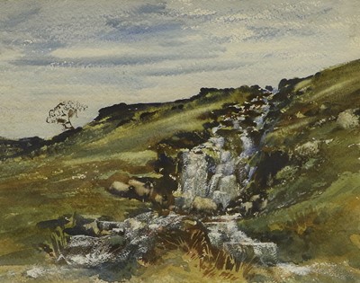 Lot 602 - Brian Irving (1931-2013) "Sheep by a waterfall...