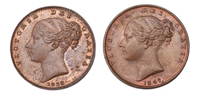 Lot 226 - 2x Victoria Farthings, to include; 1838, About...