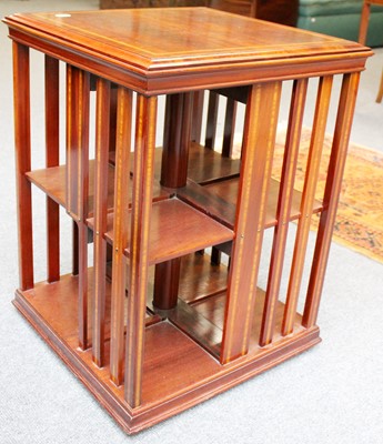 Lot 1194 - An Inlaid Mahogany Bookcase, later castors,...