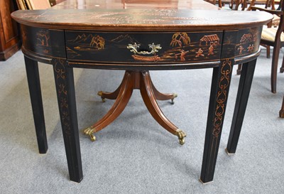 Lot 1267 - A Lacquered Chinoisserie Console Table, 121cm...