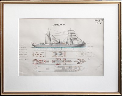 Lot 1011 - Three Ships Plans/Techincal Drawings ''S.S....