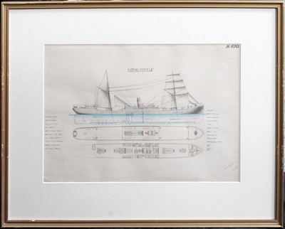 Lot 1011 - Three Ships Plans/Techincal Drawings ''S.S....