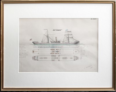 Lot 1011 - Three Ships Plans/Techincal Drawings ''S.S....