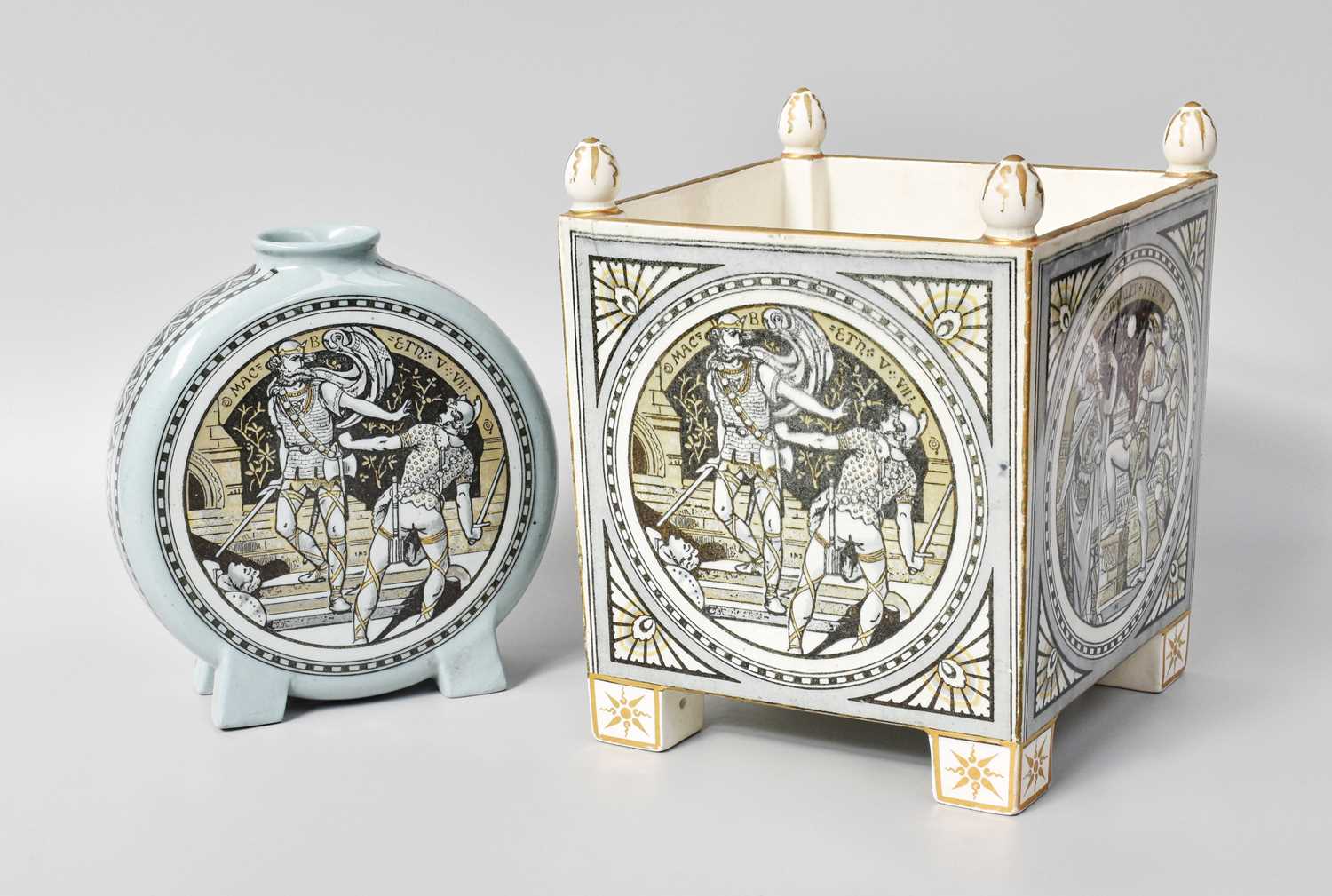 Lot 171 - A Minton Shakespeare Moon Flask, after John...