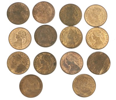 Lot 231 - 14x High-Grade Victoria Farthings, to include;...