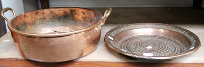 Lot 375 - A 19th Century Twin Handled Copper Pan;...