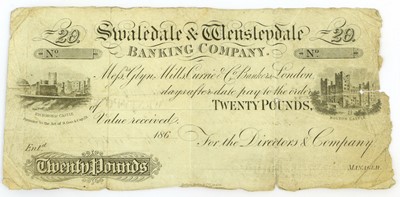 Lot 445 - Swaledale and Wensleydale Banking Company £20,...