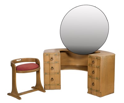 Lot 658 - An Art Deco Limed Oak Dressing Table, with...