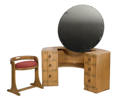 Lot 658 - An Art Deco Limed Oak Dressing Table, with...