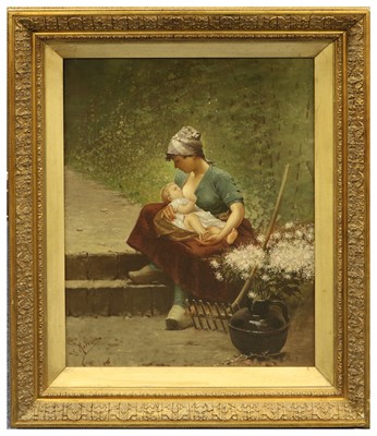 Lot 645 - Giovanni Maresca (19th century) Italian Mother...