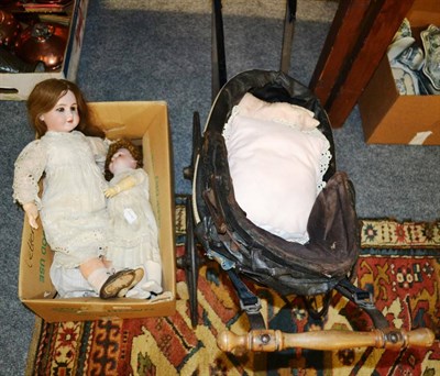 Lot 823 - German bisque socket head doll impressed '10', with sleeping blue eyes, pierced ears, later...