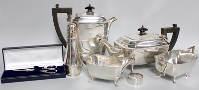 Lot 1084 - A Four-Piece Elizabeth II Silver Tea-Service,...