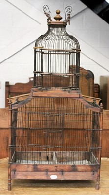 Lot 1174 - An Edwardian Bird Cage, of Pergoda form, 92cm...