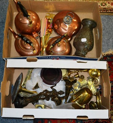 Lot 824 - Two boxes of brass and copper