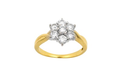 Lot 2079 - A Diamond Cluster Ring the central raised...