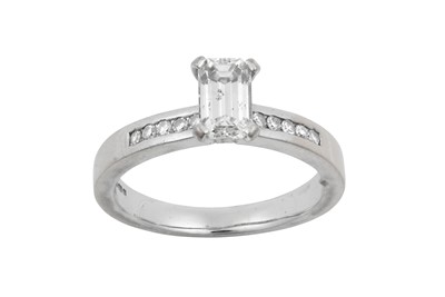 Lot 2020 - An 18 Carat White Gold Diamond Solitaire Ring...