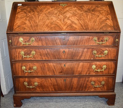 Lot 1318 - A Mahogany Bureau, bookcase top lacking, 107cm...