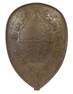 Lot 189 - A Steel Wall Applique in the Form of a Shield,...