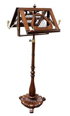 Lot 827 - A Victorian Carved Mahogany Duet Music Stand,...