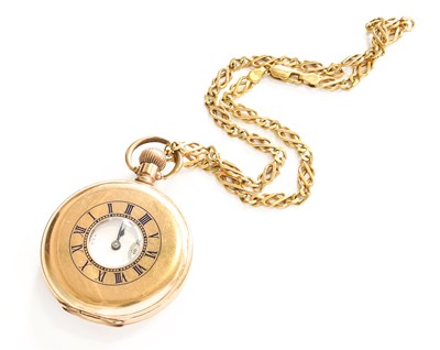 Lot 128 - A Gold Plated Half Hunter Waltham Pocket Watch...