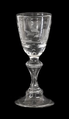 Lot 4 - A German Wine Glass, circa 1740, the rounded...