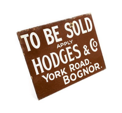 Lot 4191 - Hodges & Co. Wall Mounted Enamel Sign