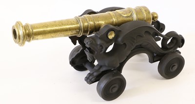 Lot 86 - A Brass Model of a Signal Cannon, the 31cm...