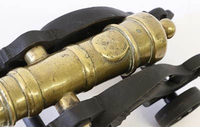 Lot 86 - A Brass Model of a Signal Cannon, the 31cm...