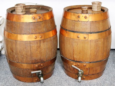 Lot 1305 - A Pair of Coopered Oak Spirit Barrels