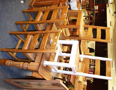 Lot 849 - Six dining chairs and an oak and pine dining table