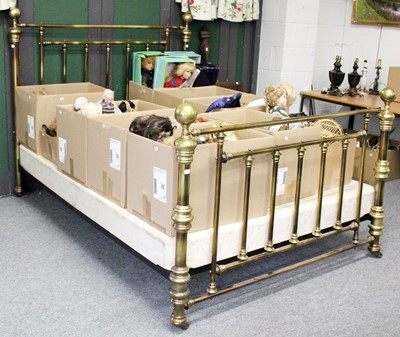 Lot 1099 - A 19th Century Style Brass Double Bed, with...