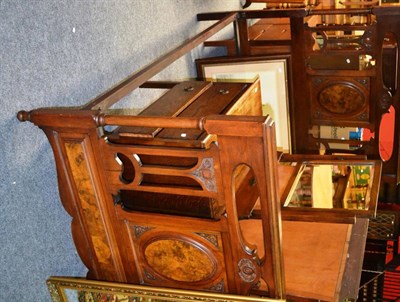 Lot 851 - An oak dressing chest, a mahogany display cabinet, a Victorian walnut bedstead, a gilt framed...