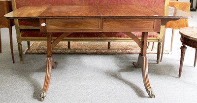 Lot 1131 - A Reproduction Drop Leaf Mahogany Sofa Table,...