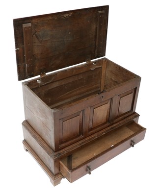 Lot 725 - A George III Joined Oak Chest, late 18th...