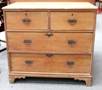 Lot 1152 - A Victorian Pine Three Height Chest of Drawers,...