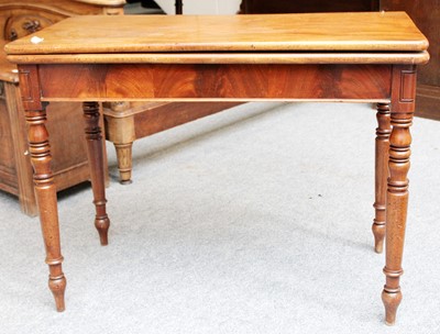 Lot 1179 - A William IV Mahogany Fold Over Tea Table,...