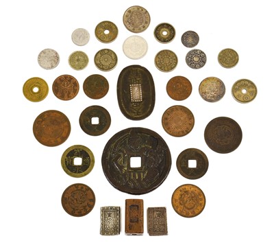 Lot 337 - Assorted Coins of Japan, 32 mixed coins and...