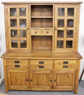 Lot 1206 - A Modern Oak Country Kitchen Dresser, the...