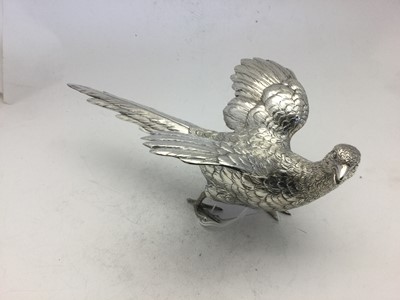 Lot 2133 - A Pair of Continental Silver Models of Pheasants