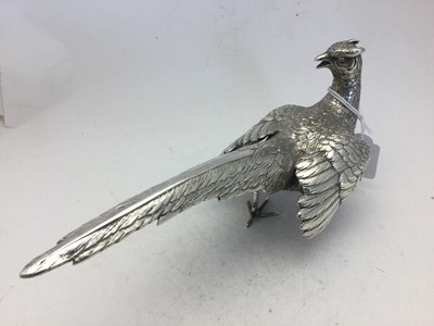 Lot 2133 - A Pair of Continental Silver Models of Pheasants