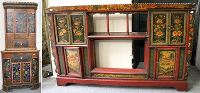 Lot 1201 - An Anglo Indian Painted Pine Standing Corner...