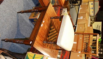 Lot 863 - A Victorian mahogany games table and an Edwardian inlaid occasional chair