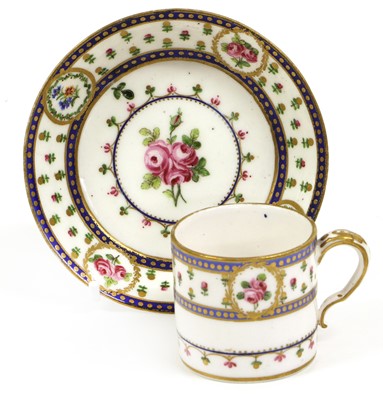 Lot 125 - A Sèvres Coffee Can and Saucer, 1779-86, later...