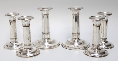 Lot 1012 - A Pair of Edward VII Silver Candlesticks, by...