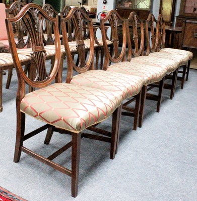 Lot 1275 - A Set of Six Mahogany Shield Back Dining Chairs