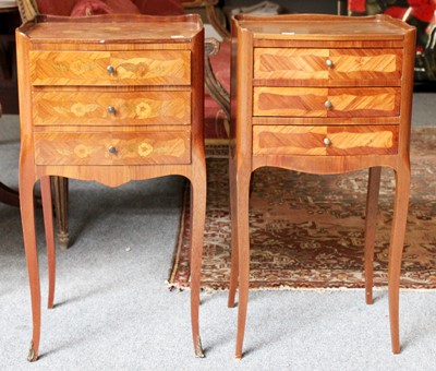 Lot 1134 - Two French Inlaid Pot Cupboards, 39cm by 31 cm...